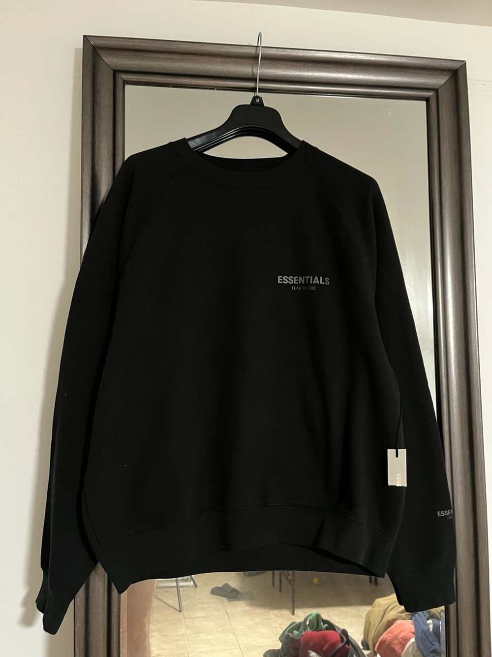 Fear Of God Essentials Crewneck Sweatshirt Size L Black